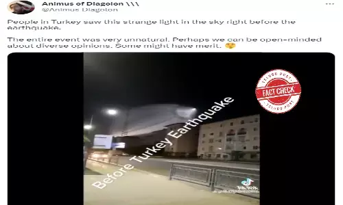 Fact Check: Viral video of a bright light in the sky makes a false claim that it occurred before earthquake in Turkey