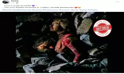 Fact Check: Image showing lovers under rubble goes viral with a false claim