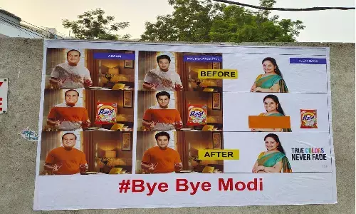 flexes, posters, hyderabad, bjp