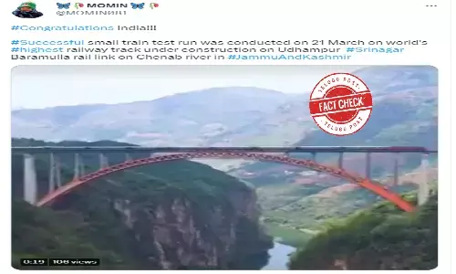 Fact Check: Viral video of high-altitude railway bridge shows visuals from China, not of River Chenab in India