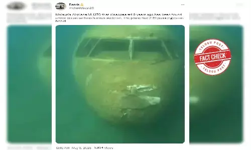 Fact Check: Viral image of a submerged plane is not Malaysian Airlines flight that disappeared in 2014