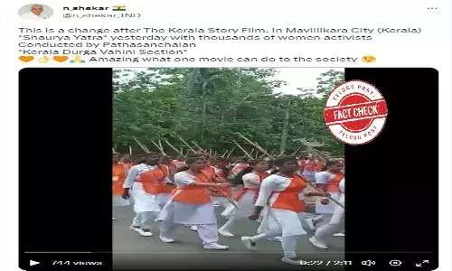 Fact Check:  Viral video of young girls marching with sticks shared with misleading claim about impact of ‘The Kerala Story’