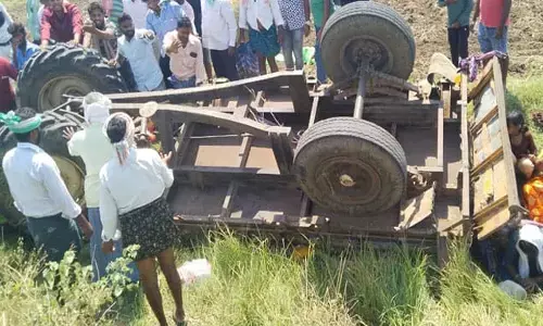 tractor rammed into crop canal
