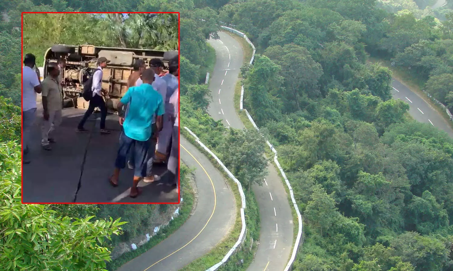 tempo vehicle accident in tirumala ghat road