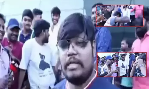 prabhas fans beats a person at i max theatre
