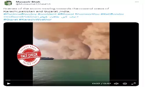 Fact Check: Video claiming to show Cyclone Biparjoy moving towards Karachi coast is misleading