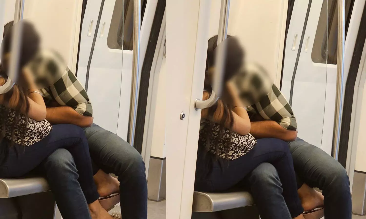 couple kissing in delhi metro