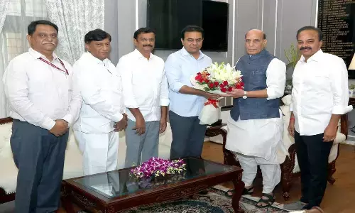 minister ktr, central minister rajnadh singh
