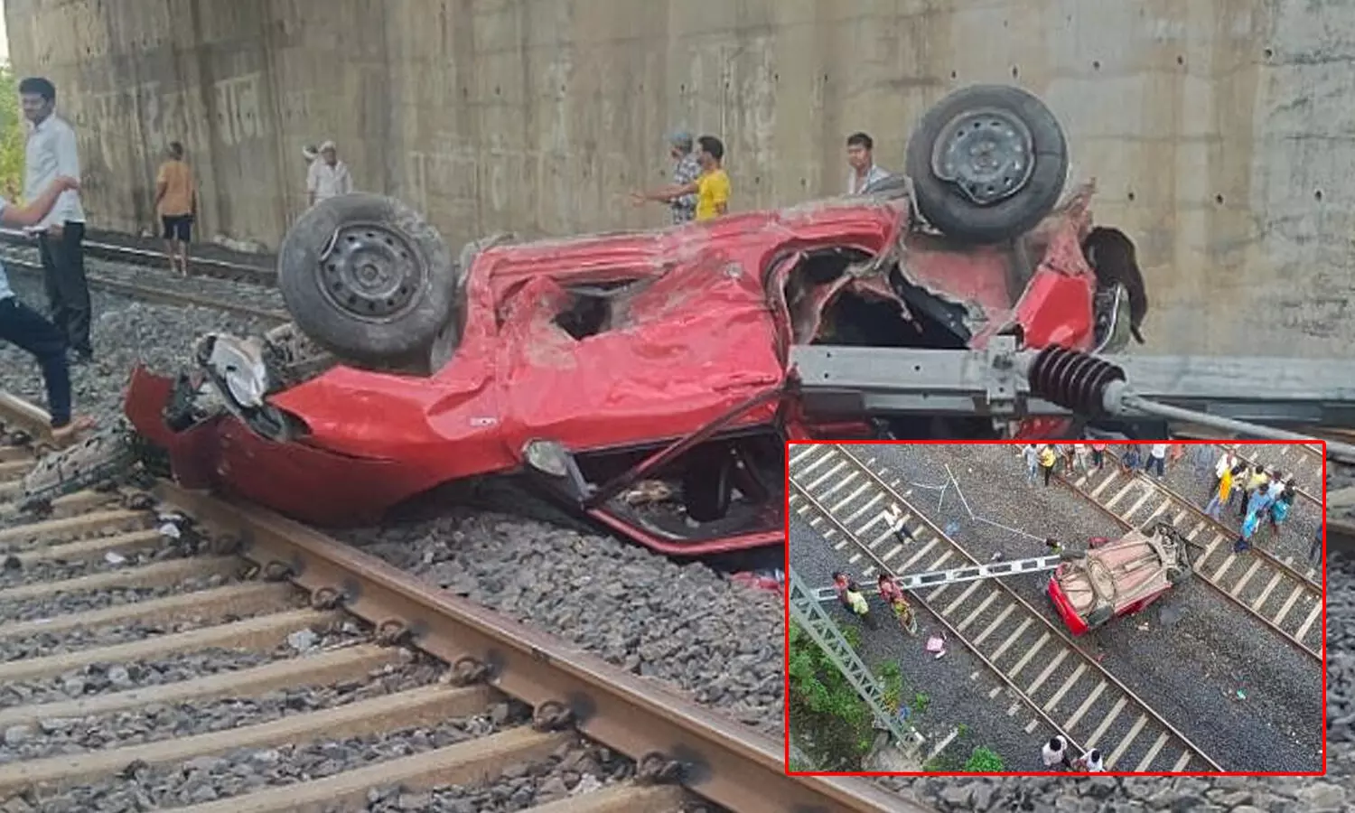 railway track, car fallen on railway track, nagpur - inganghat railway route