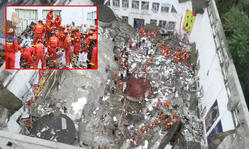 china school gym roof collapsed