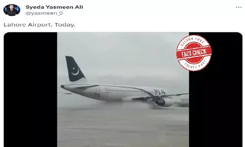 Fact Check: Video of waterlogged runway makes a false claim about time and place
