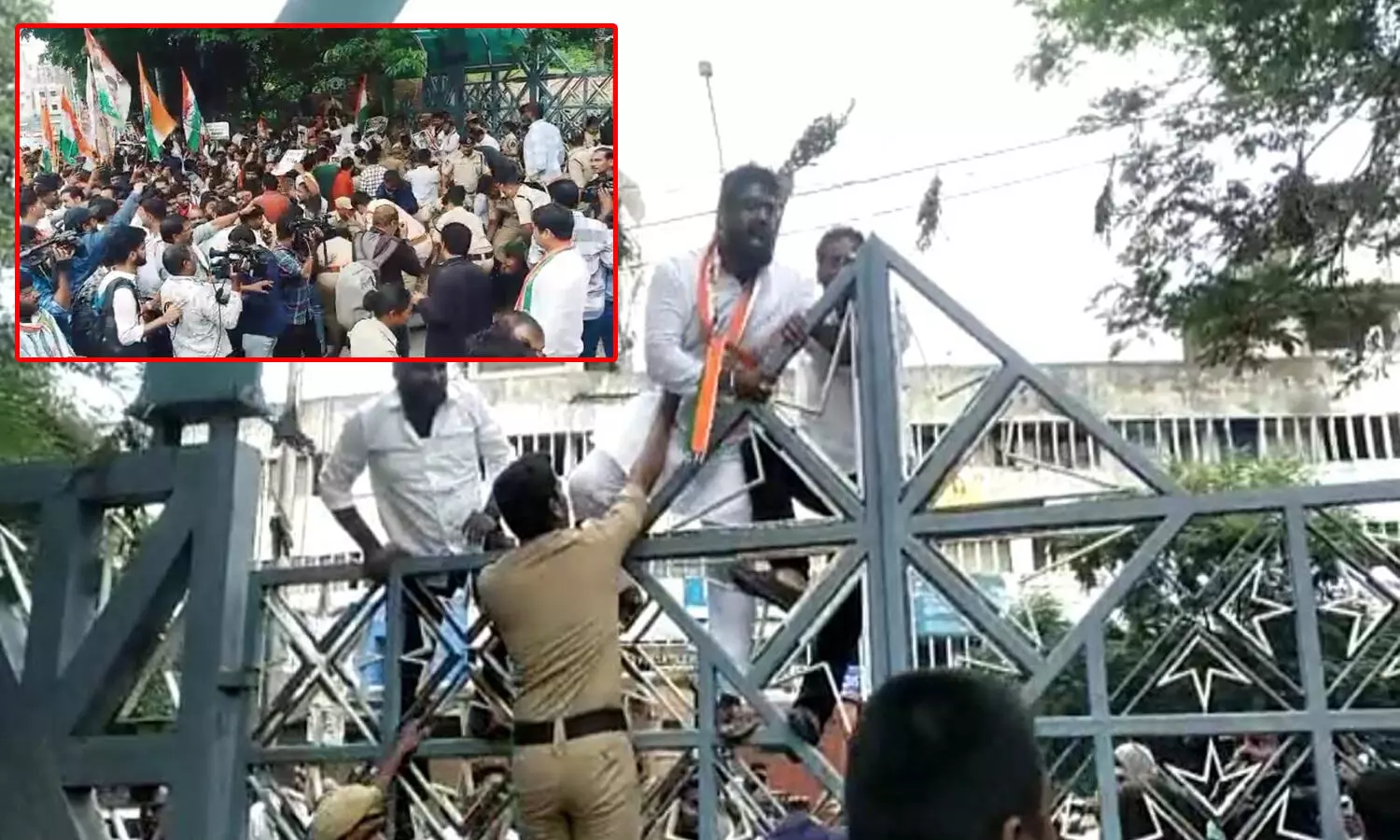 జీహెచ్ఎంసీ కార్యాలయాన్ని ముట్టడించిన కాంగ్రెస్ నేతలు