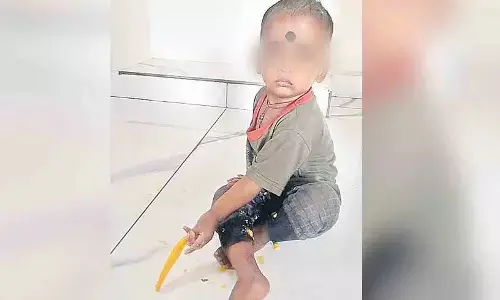 పాపం పసివాడు.. రెండు పాములు కలిసి