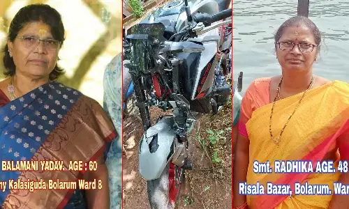 Two women died, bike hit, morning walk, Bollaram, Crime news