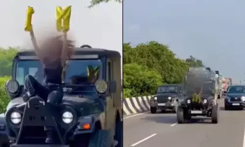 థార్ మీద అలాంటి చేష్టలు.. తిక్క కుదిర్చిన పోలీసులు