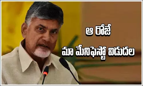 అదే రోజు టీడీపీ మేనిఫెస్టో విడుదల చేస్తాం: చంద్రబాబు