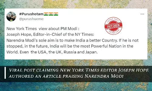 New York Times, Joseph Hope, Narendra Modi