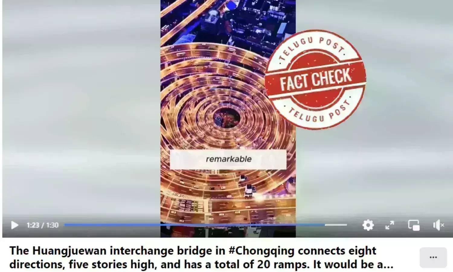 Huangjuewan Interchange Bridge, China Bridge, viral video, urdu fact check, telugupost,