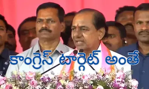 kcr, brs chief , congress, target