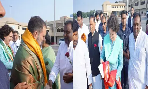 rahul gandhi, priyanka gandhi, ramappa temble, bus yathra