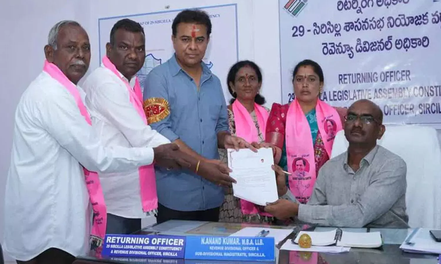 ktr, brs, working president, nomination,  siricilla constituency, telangana elections