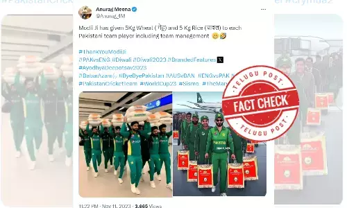 Pakistani team, carrying rice, returns home, Viral image, computer-generated