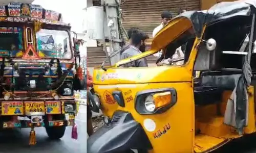 lorry, auto, school students, injured, Visakhapatnam
