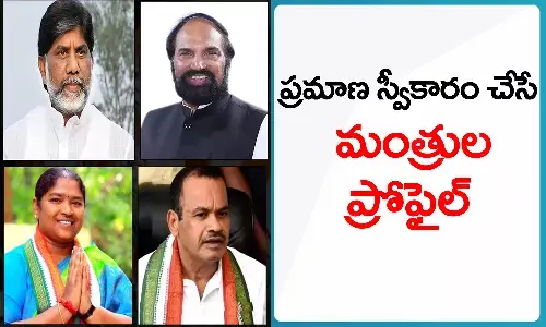 Telangana, Profile of ministers, take oath, Batti vikramarka, Seetakka, Uttam Kumar Reddy, Komatireddy venkat Reddy