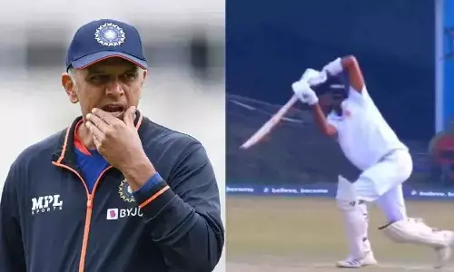 Rahul Dravids son Samit impresses with 98-run,  knock for Karnataka in Cooch Behar Trophy, sports news, cricket news, cricket match, indian cricketer