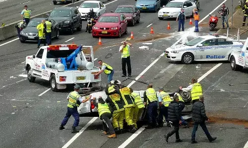 road accident, america, five people died, ponnada sathish, andhrapradesh