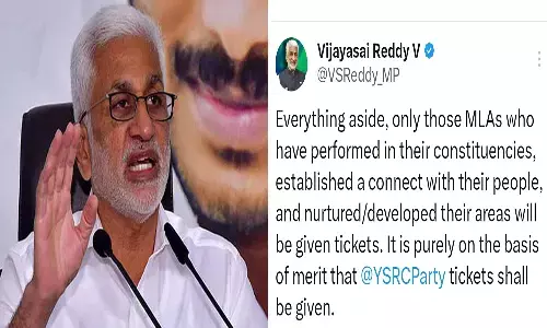vijayasai reddy, rajya sabha member, tweet by vijayasai reddy, vijayasai reddy made key comments in the wake of  campaign that the tickets will be finalized in ycp, political news, appolitics, andhra news