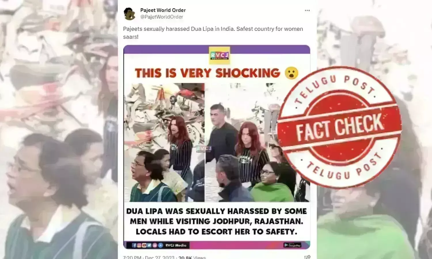 Dua Lipa, Jodhpur, Rajasthan, Sexual Harassment, British singer