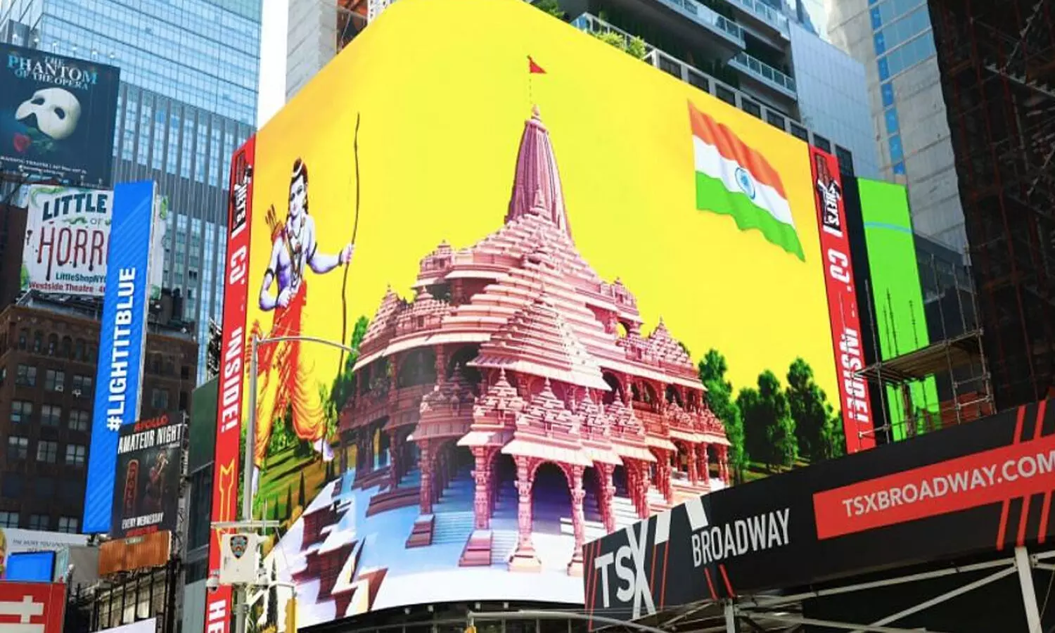 Time Square : టైమ్ స్క్కేర్ లో అయోధ్య లైవ్