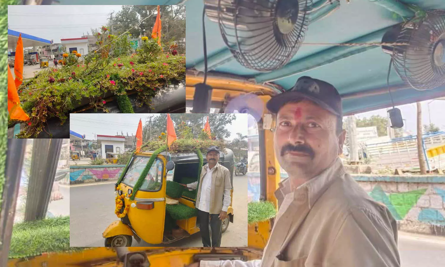 రోడ్డుపై కదిలే గార్డెన్.. ఆటో అంజి గొప్పదనం