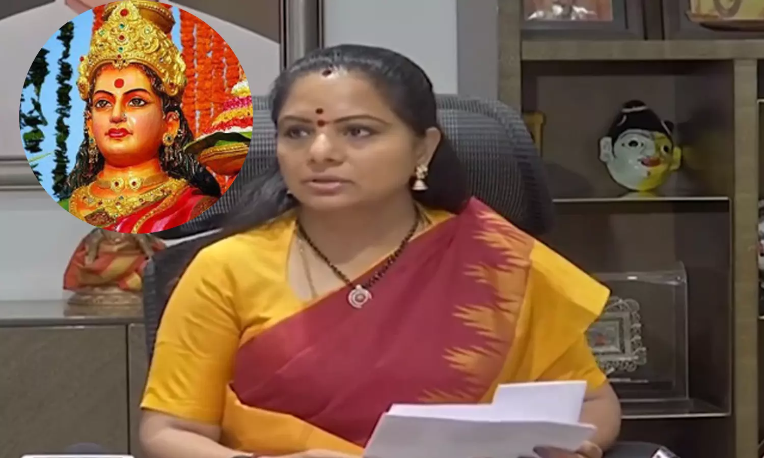Kalvakuntla Kavitha : తెలంగాణ తల్లి విగ్రహం పోలికలు తనలా ఉంటాయా? నేను ఇక్కడి ఆడబిడ్డను కాదా?