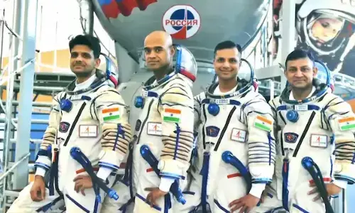 Group Captain Prashanth Balakrishnan, Group Captain Ajith Krishnan, Group Captain Angad Pratap, Wing Commader Shubhanshu Shukla, Gaganyan, GaganyanTeam, Isro, PMModi, NarendraModi