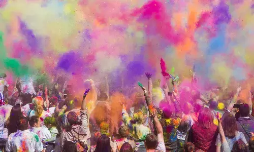 holi, celebrating, people, india