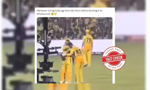 Fact Check: CSK bowler Matheesha Pathirana did not bend to touch MS Dhoni’s feet but to pick up bowling marker