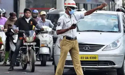 police, imposed, traffic restrictions,  hyderabad