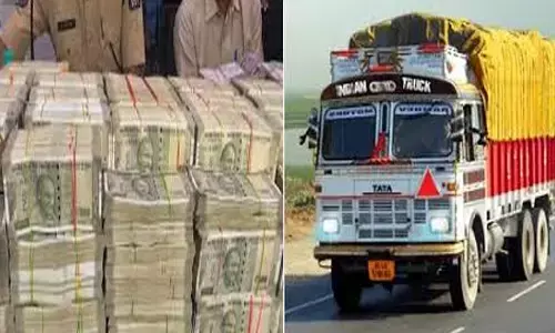 8.90 crore,  seized, lorry, hyderabad to guntur, election code, money seized