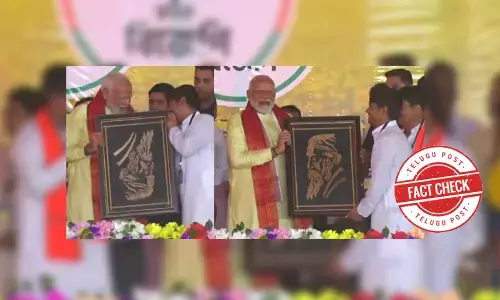 RabindranathTagore, Portrait, Upside, down, presented, NarendraModi, PMIndia, PawanSingh