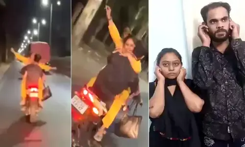 మొదట బైక్ పై రొమాన్స్.. ఆ తర్వాత వేడుకుంటూ