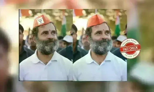 Rahul Gandhi, LokSabha, election campaign, saffron cap, lotus symbol