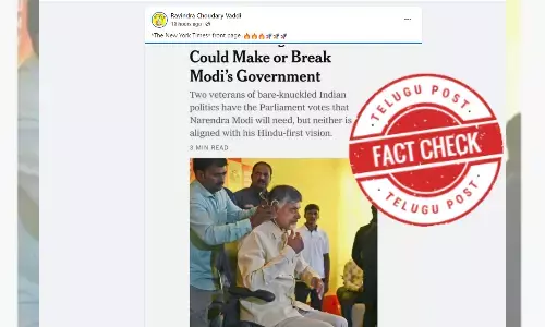 Article on Chandrababu as kingmaker was published in The New York Times but not on the front page