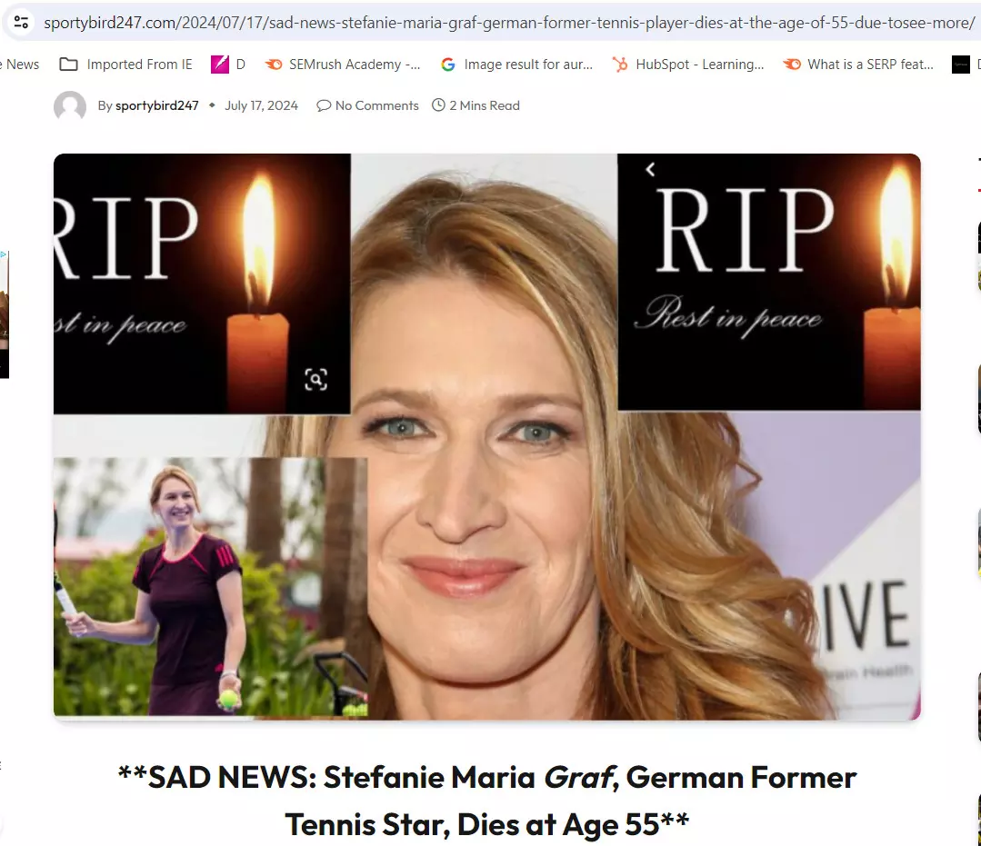 Steffi graf Andre Agassi, Steffi graf passed away