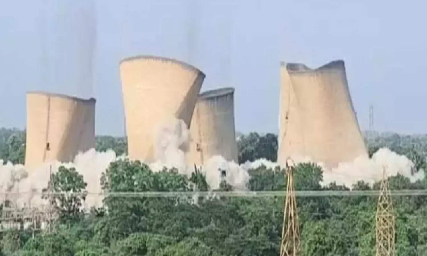 demolished, eight cooling towers, old KTPS plant, bhadradi kothagudem district