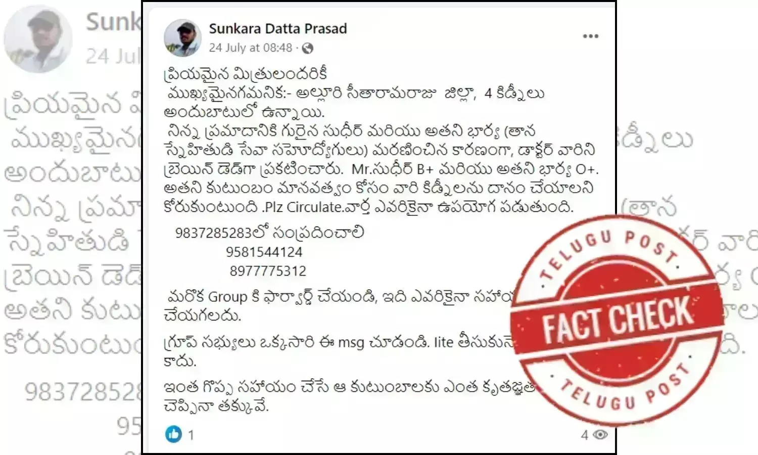 kidney transplant, kidneys available for transplantation, road accident deaths, brain dead