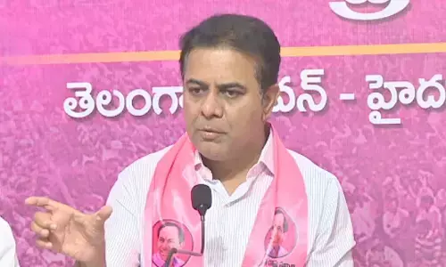 ktr, brs, satirized, congress rally