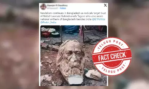 Fact Check: Viral image showing damaged Rabindranath Tagore’s statue is not related to recent violence in Bangladesh
