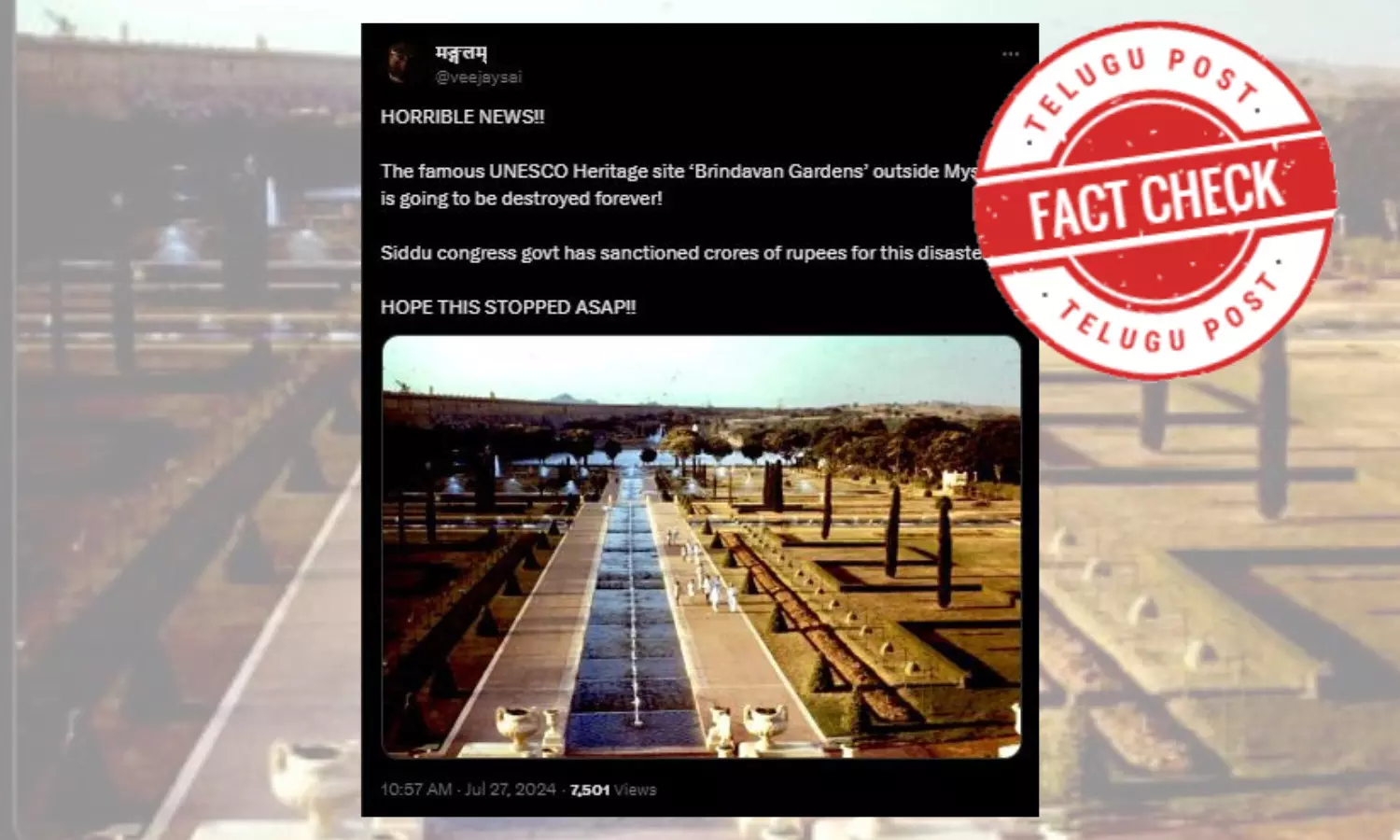 Is Karnataka congress Government is going to destroy Brindavan Garden